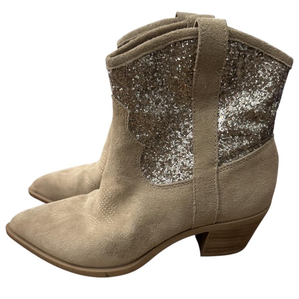 Dolce‎ Vita Shreya Suede Glitter Western Boots Size 6.5